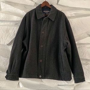 ABERCROMBIE MENS WOOL BLEND ZIP BUTTON JACKET